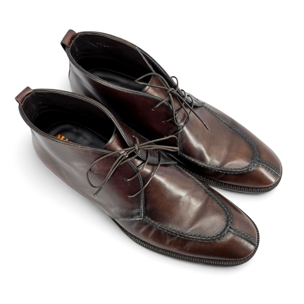 Allen Edmonds Mens 10 Brown Leather Chukka Boots USA Made Moc Toe Lace Up EUC - Picture 2 of 7